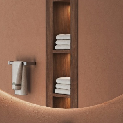 Origins Living Spluga Chrome 300mm Single Towel Rail Cropped Lifestyle Image